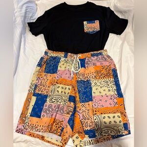 Manfinity Men Plus Patchwork Print Shorts
Multicolor W/matching shirt size L